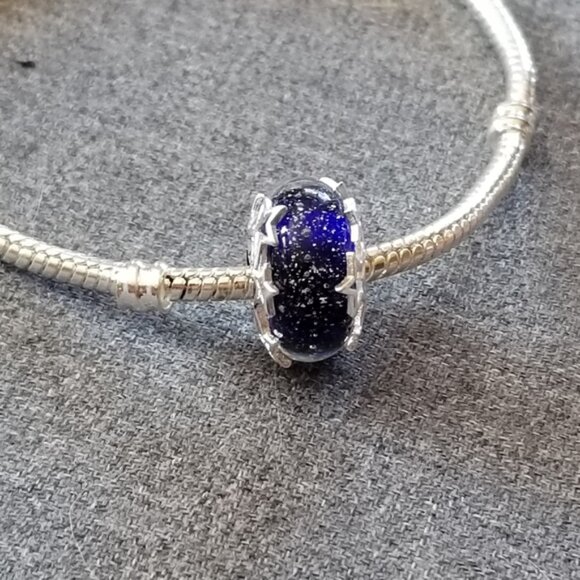 Pandora Galaxy Blue & Star Murano Charm - Picture 5 of 6